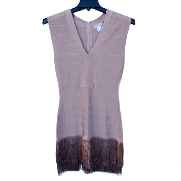 VENUS Dresses & Skirts - Venus Pink Bandage Fringe Dress Size 10